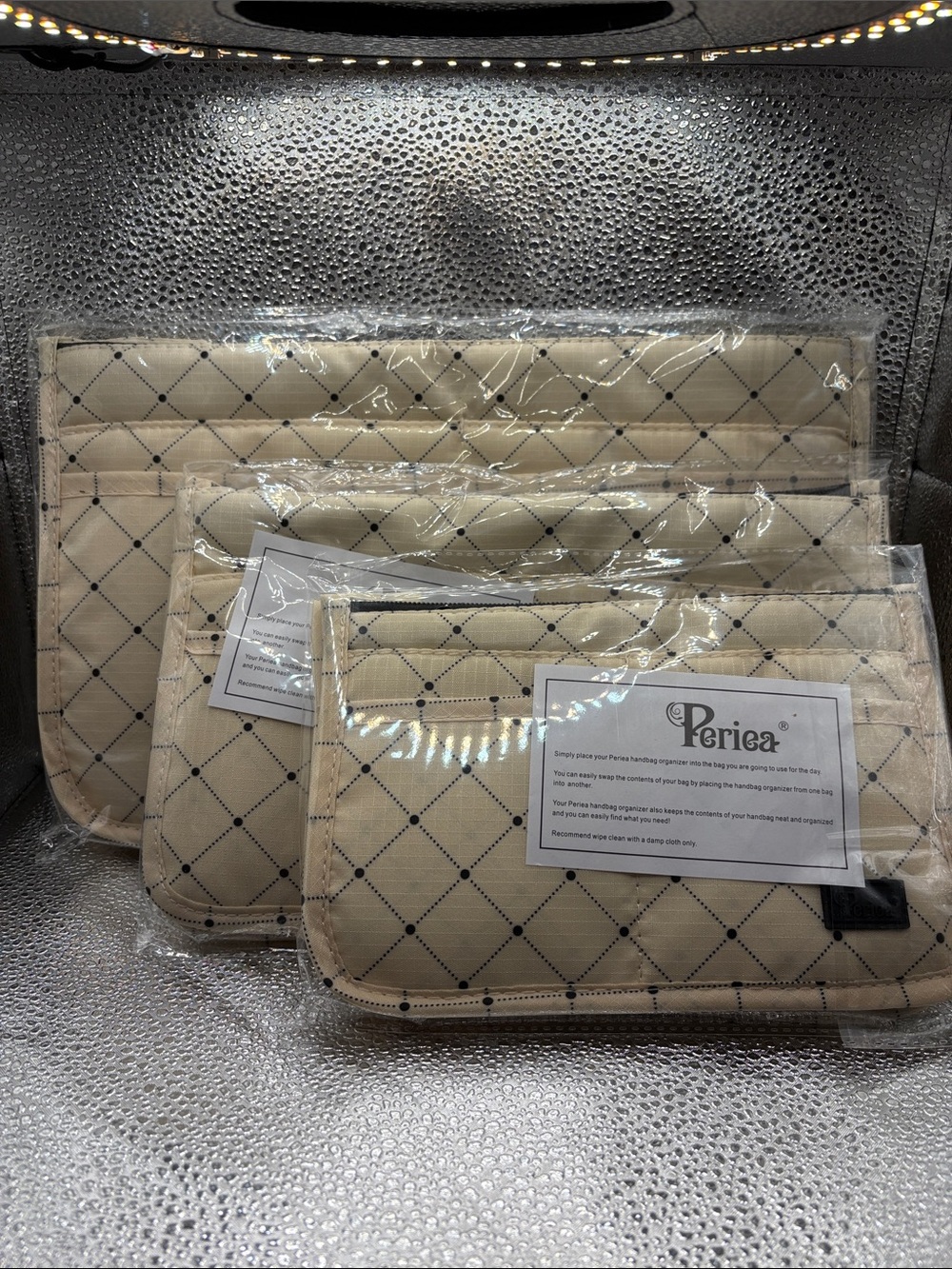 Perica 3 piece purse organizer Set New